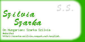 szilvia szarka business card